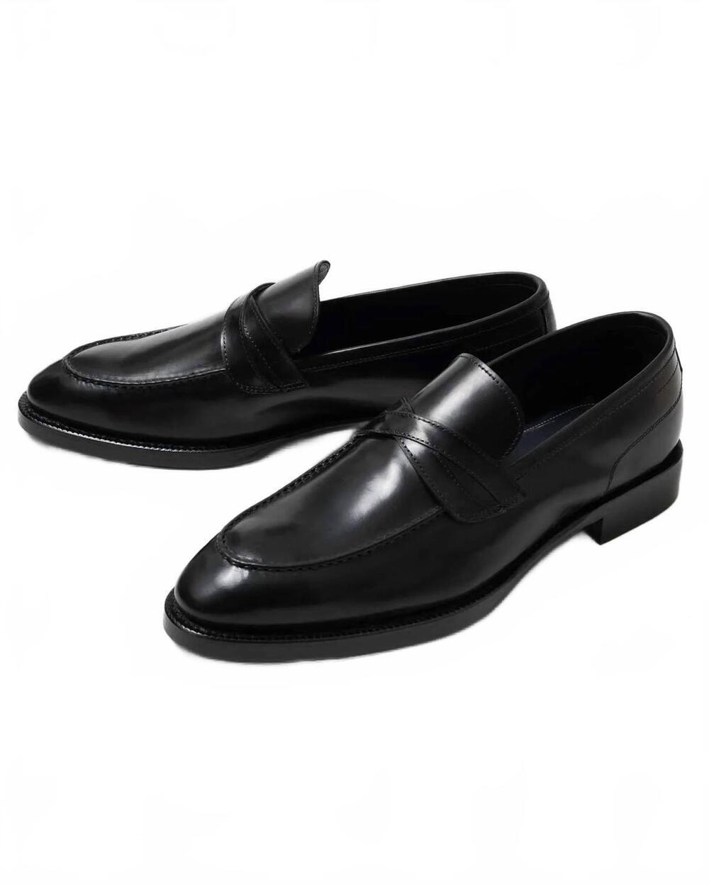NEW SCARPE DI BIANCO men's marzana dress loafer in nero fondente
